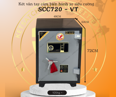 Két sắt Vân Tay Bánh Xe Siêu Cường SCC720 - BẠC