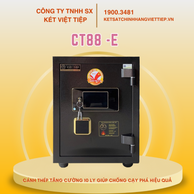 Két sắt CT88 - E khóa điện tử cảm biến cánh thép 10 ly màu đen