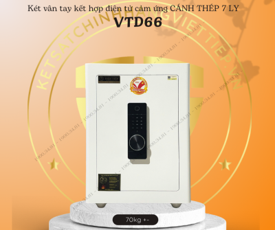 VTD66 - Két sắt thông minh vân tay + điện tử cảm biến cánh thép 7ly 