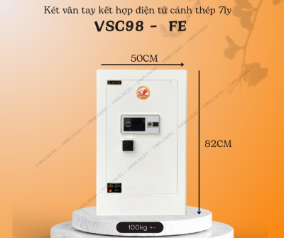 VSC98 FE - Két sắt vân tay kết hợp điện tử cánh thép 7ly dòng 100kg